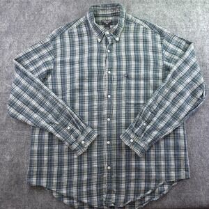 Vintage Ralph Lauren Jeans Co Shirt Large Linen Blend Long Sleeve Button Down